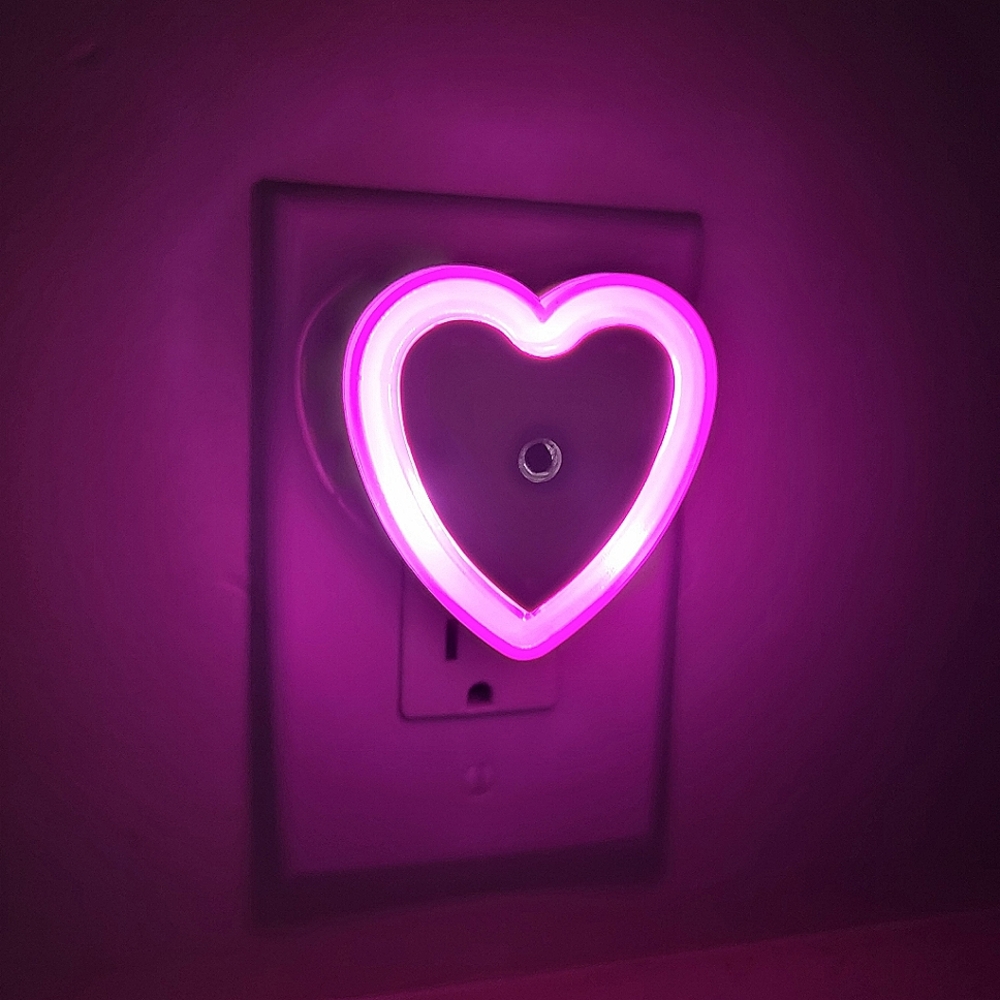 Neon heart night-light